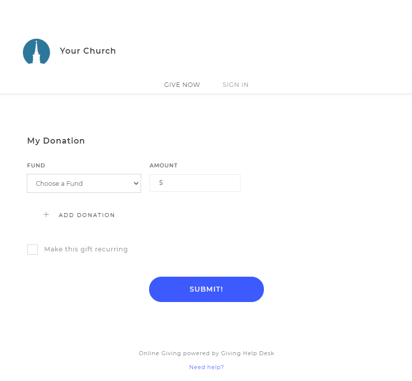 Shelby Systems Online Giving Solution for your church